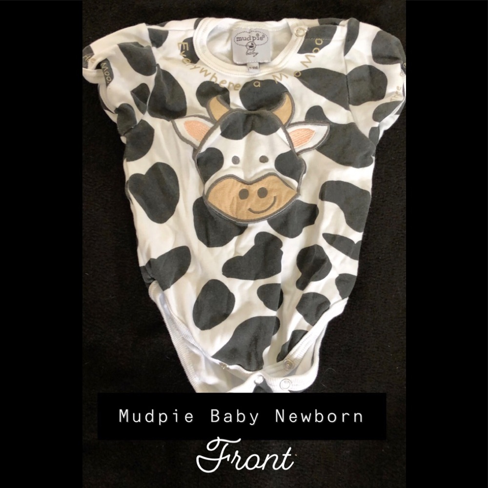 Newborn Mudpie Cow Onsie w/ Tail